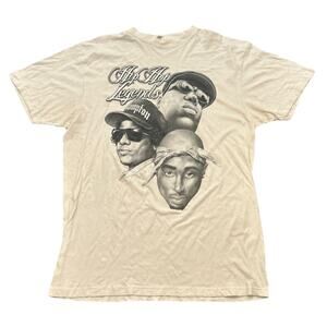 VTG Y2K Tupac Notorious BIG Eazy-E Legends Of Hip Hop Rap Tee Shirt Mens 3XL
